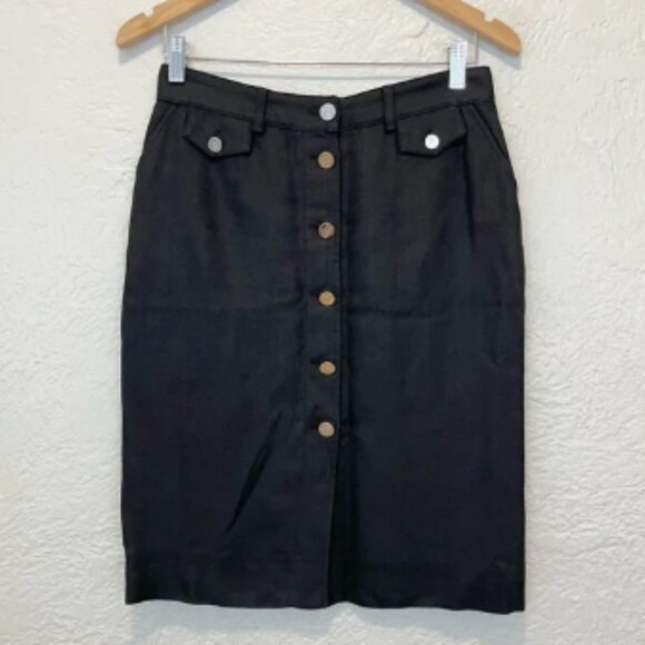 Vintage Dolce & Gabbana Skirt Button Down Gray Black 44 Medium M - Picture 7 of 7